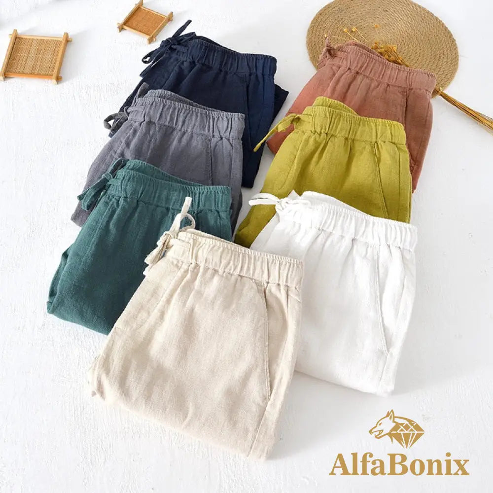 Bermuda de Linho  Alfabonix Sunice