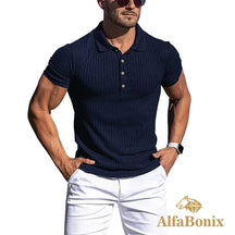 Camisa Polo Canelada AlfaBonix Solid Stripe