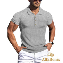 Camisa Polo Canelada AlfaBonix Solid Stripe