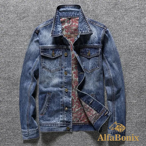 Jaqueta Jeans Alfa Vintage Print