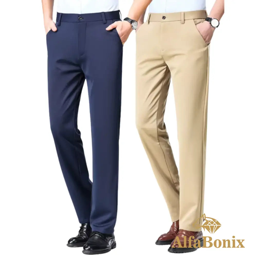 Kit Com 2 Calças Sociais de Alfaiataria Alfabonix - [Compre 1 e Leve 2]